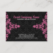 Carte De Visite Dentelle Florale Noire Et Rose (Dos)