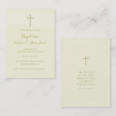 Carte De Visite Dentelle florale sensible sage de baptême (Devant / Derrière)