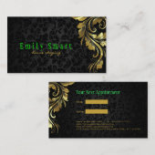 Carte De Visite Dentelle noire Damas (Devant / Derrière)