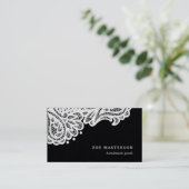 Carte De Visite Dentelle noire et blanche (Debout devant)
