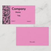 Carte De Visite dentelle noire sur le féminin rose (Devant / Derrière)