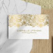 Carte De Visite Dentelle Or Et Blanc De Paisley