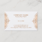 Carte De Visite Dentelle rose-Or Paisley Mandala (Dos)