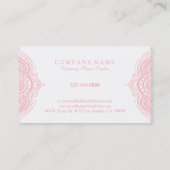 Carte De Visite Dentelle rose Paisley Mandala (Dos)