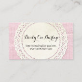 Carte De Visite Dentelle rustique de pays Doily sur Shabby rose Bu (Dos)