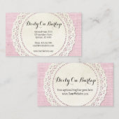 Carte De Visite Dentelle rustique de pays Doily sur Shabby rose Bu (Devant / Derrière)