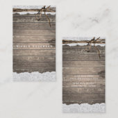 Carte De Visite Dentelle rustique romantique en bois & Twine Count (Devant / Derrière)