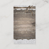 Carte De Visite Dentelle rustique romantique en bois & Twine Count (Dos)