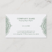 Carte De Visite Dentelle vert olive Paisley Mandala (Dos)
