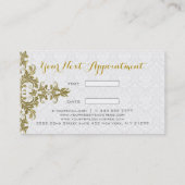 Carte De Visite Dentelles d'or Damas blanches (Dos)