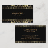 Carte De Visite Dentelles et fleurs d'or (Devant / Derrière)