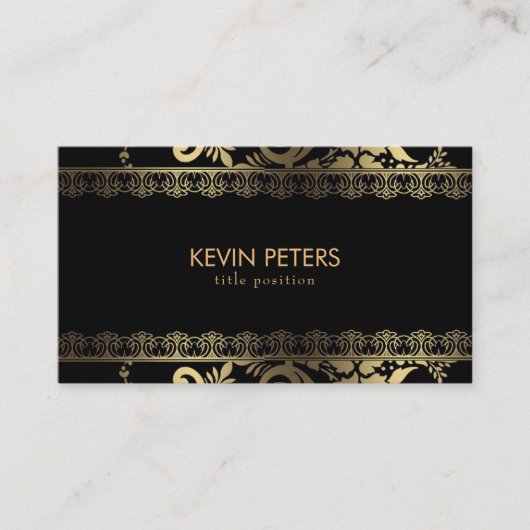 Carte De Visite Dentelles et fleurs d'or (Devant)