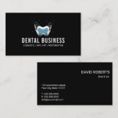 Carte De Visite Dentier de soins dentaires de dent du dentiste 3D (Devant / Derrière)