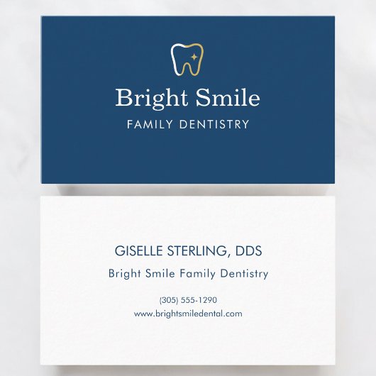 Carte De Visite Dentist Blue Tooth Icon Branding