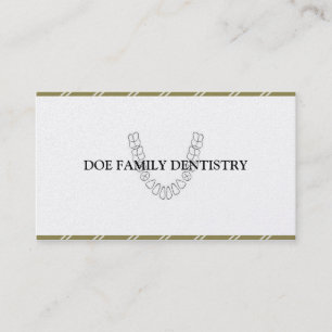 Carte De Visite Dentist DDS Dental Office Teintures Gold Papier