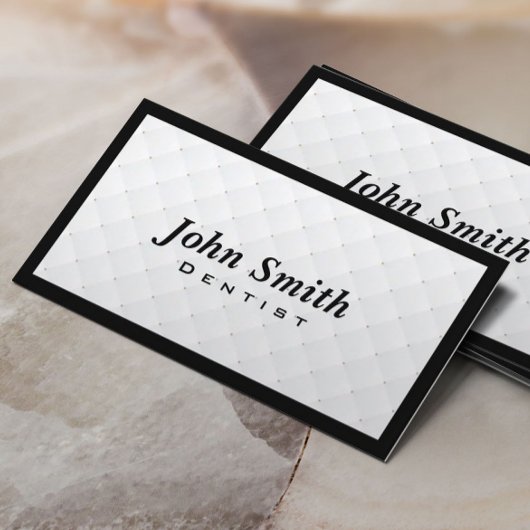 Carte De Visite Dentist Dental Office Elégante frontière noire