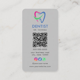 Carte De Visite Dentist Dentist Dentist Logotype Dental Qr Code
