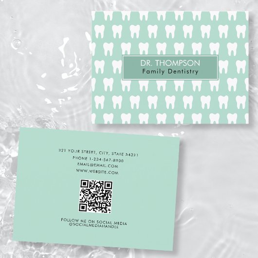 Carte De Visite Dentist Dentistra Dentistra QR Code Social Media