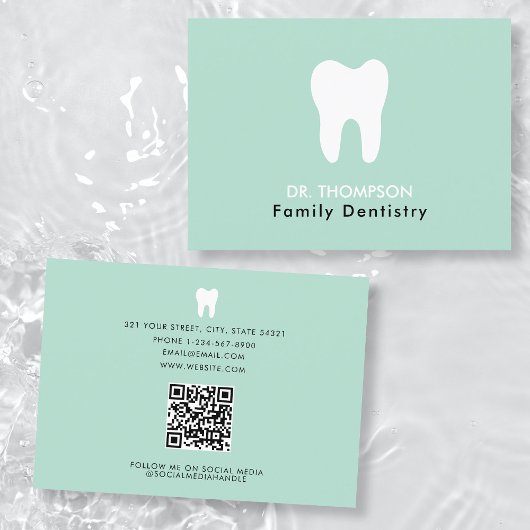 Carte De Visite Dentist Dentistra Dentistra QR Code Social Media