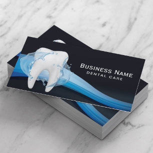Carte De Visite Dentist Dents Water Splash Marine Blue Dental Care