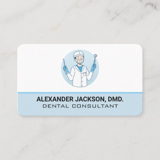 Carte De Visite Dentist Holding Tools (Devant)