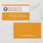 Carte De Visite DENTIST LOGO moderne dentiste logo orange (Devant / Derrière)