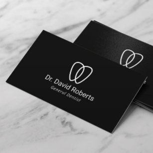 Carte De Visite Dentist Minimalist Doth Logo Soins dentaires Noir