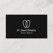 Carte De Visite Dentist Minimalist Doth Logo Soins dentaires Noir (Devant)