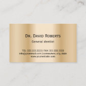 Carte De Visite Dentist Moderne Gold Tooth Logo Bureau dentaire Bu (Dos)