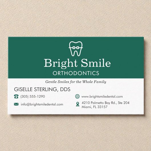 Carte De Visite Dentist & Orthodontics Office Braces Logo