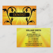Carte de visite Dentist Sun Damask (Devant / Derrière)
