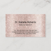 Carte De Visite Dentist Tooth Blush Rose Gold Parties scintillant  (Dos)
