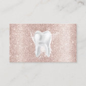 Carte De Visite Dentist Tooth Blush Rose Gold Parties scintillant  (Devant)