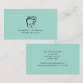 Carte De Visite Dentist Tooth Logo Green Dental Office (Devant / Derrière)