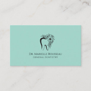 Carte De Visite Dentist Tooth Logo Green Dental Office