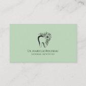 Carte De Visite Dentist Tooth Logo Green Dental Office (Devant)