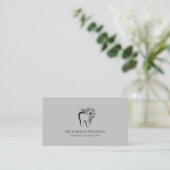 Carte De Visite Dentist Tooth Logo Grey Bureau dentaire (Debout devant)