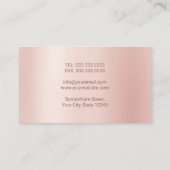 Carte De Visite Dentist Tooth Logo Moderne Rose Gold Soins dentair (Dos)