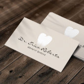 Carte De Visite Dentist Tooth Logo Pastel Cream Bureau dentaire