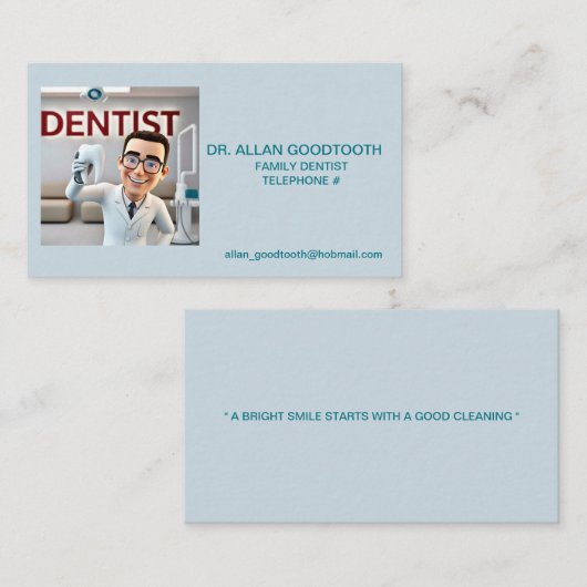 CARTE DE VISITE " DENTISTE " (Devant / Derrière)