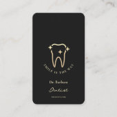 Carte De Visite Dentiste Black Gold Tooth Moderne Nomination (Devant)