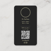 Carte De Visite Dentiste Black Gold Tooth Moderne Nomination (Dos)