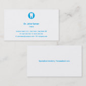 Carte De Visite Dentiste | Bleu (Devant / Derrière)