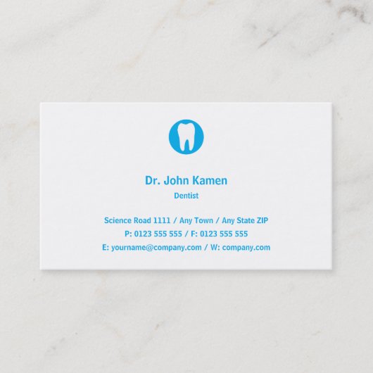 Carte De Visite Dentiste | Bleu (Devant)