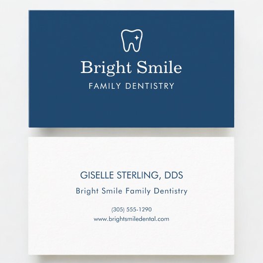 Carte De Visite Dentiste Bleu
