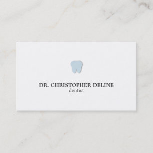 Carte De Visite Dentiste bleu blanc propre simple de logo de dents