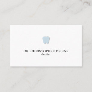 Carte De Visite Dentiste bleu blanc propre simple de logo de dents