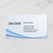 Carte De Visite Dentiste bleu moderne de courbe de soins dentaires (Dos)