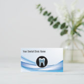 Carte De Visite Dentiste bleu moderne de courbe de soins dentaires (Debout devant)