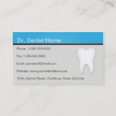 Carte De Visite Dentiste/cartes de visite dentaires de studio dans (Dos)